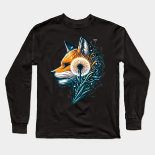 Dandelion fox AI Long Sleeve T-Shirt